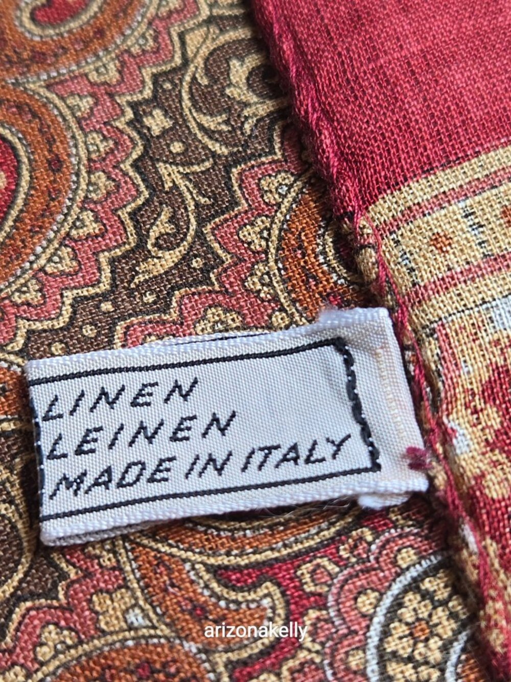 Valentino Linen Scarf Brick Red Earth Tones Autumn Fall - Picture 6 of 15